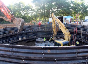 construction equipment at Mill Creek Tunnel dig site